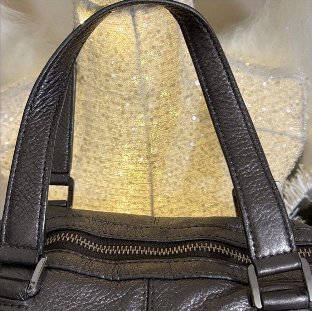 Michael Kors Black Shiny Leather Satchel EUC - Picture 6 of 17